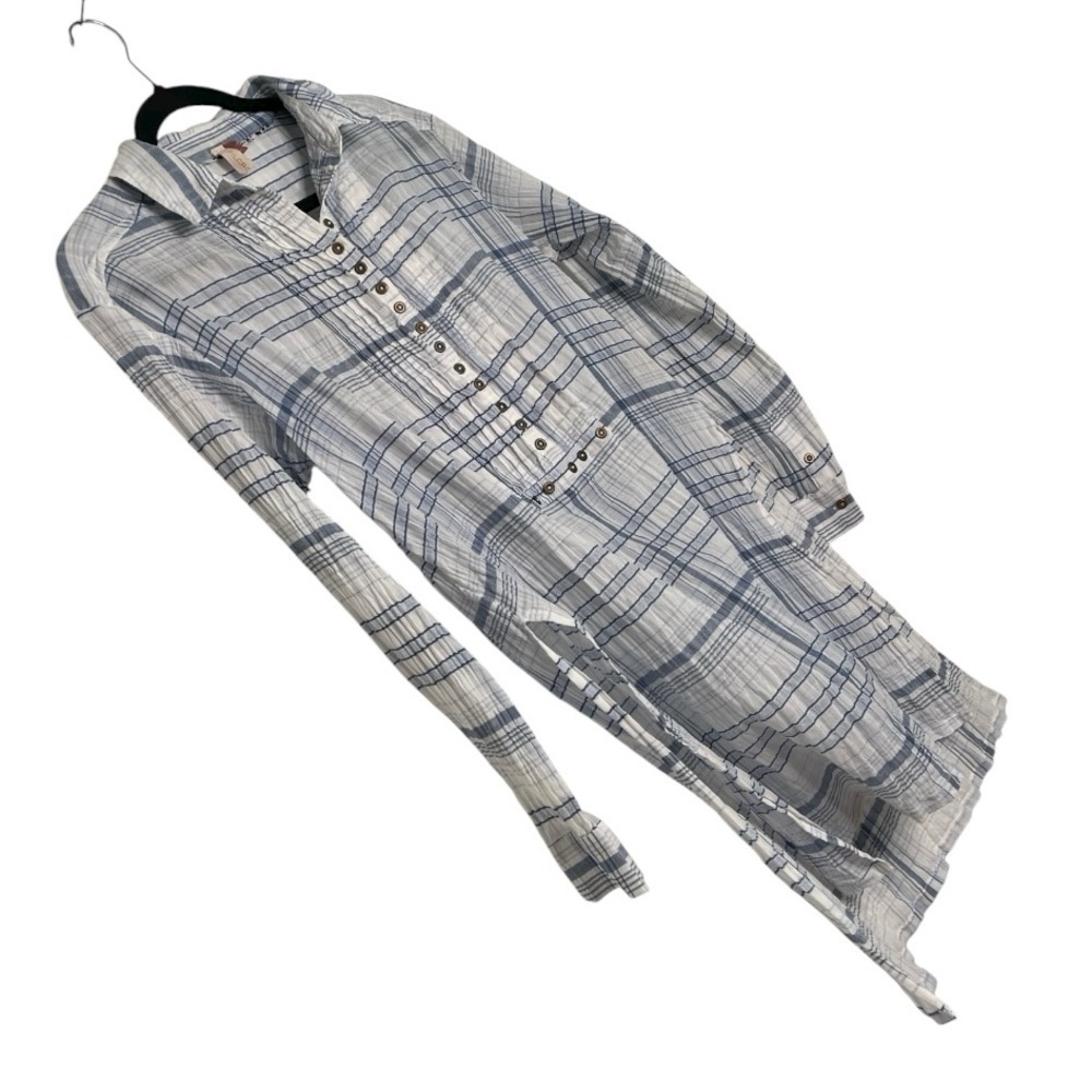 Anthropologie Pilcro Blue and White Plaid Tunic - Picture 8 of 12